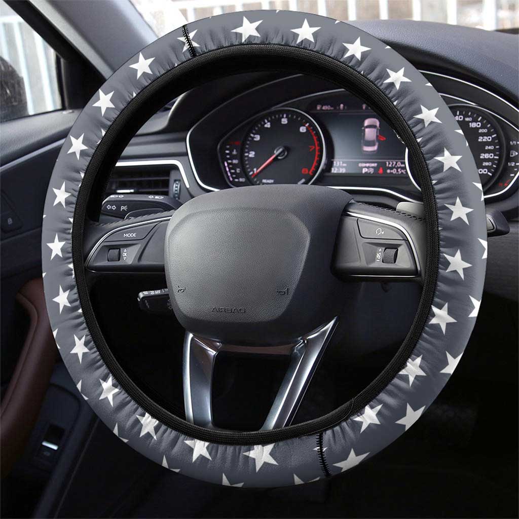 Bowling Ball and Pins Steering Wheel Cover American Flag Stars and Stripes in Grunge Patriotic - Wonder Print Shop