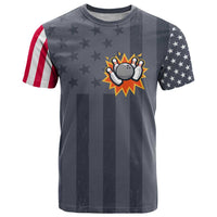 Custom Bowling Ball and Pins T Shirt American Flag Stars and Stripes in Grunge Patriotic - Wonder Print Shop