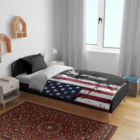 Grunge American Flag Custom Bowling Bedding Set Pins Graphic and Team Text Layout Design - Wonder Print Shop