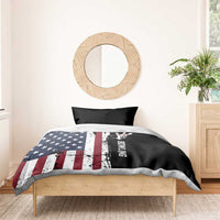 Grunge American Flag Custom Bowling Bedding Set Pins Graphic and Team Text Layout Design - Wonder Print Shop