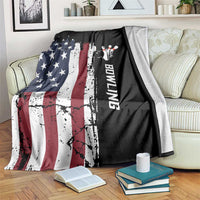 Grunge American Flag Custom Bowling Blanket Pins Graphic and Team Text Layout Design - Wonder Print Shop