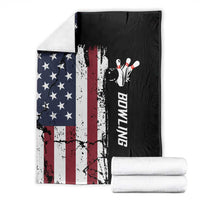 Grunge American Flag Custom Bowling Blanket Pins Graphic and Team Text Layout Design - Wonder Print Shop