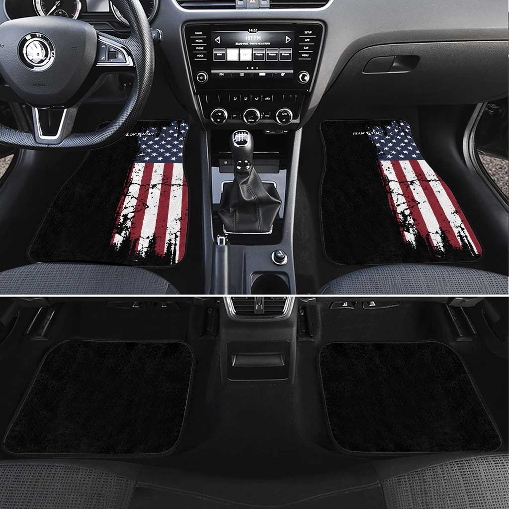 Grunge American Flag Custom Bowling Car Mats Pins Graphic and Team Text Layout Design - Wonder Print Shop