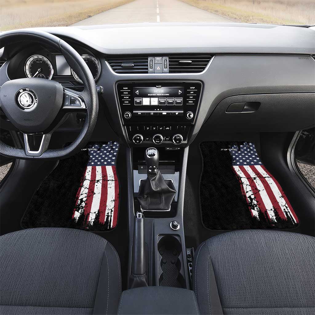 Grunge American Flag Custom Bowling Car Mats Pins Graphic and Team Text Layout Design - Wonder Print Shop