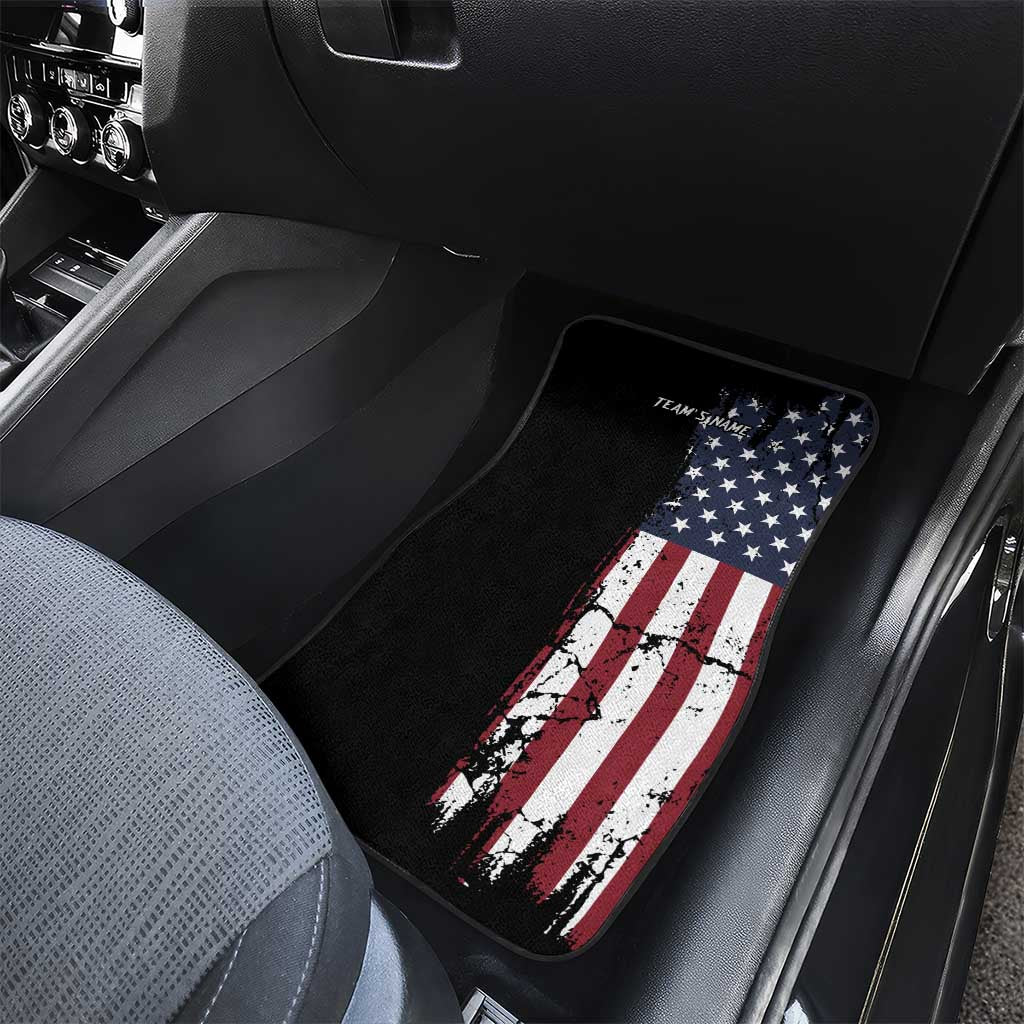 Grunge American Flag Custom Bowling Car Mats Pins Graphic and Team Text Layout Design - Wonder Print Shop