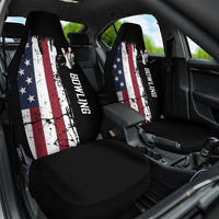 Grunge American Flag Custom Bowling Car Seat Cover Pins Graphic and Team Text Layout Design - Wonder Print Shop