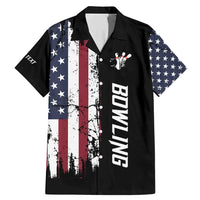 Grunge American Flag Custom Bowling Family Matching Mermaid Dress and Hawaiian Shirt Pins Graphic and Team Text Layout Design - Wonder Print Shop