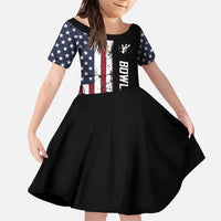 Grunge American Flag Custom Bowling Family Matching Off Shoulder Maxi Dress and Hawaiian Shirt Pins Graphic and Team Text Layout Design - Wonder Print Shop