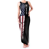 Grunge American Flag Custom Bowling Family Matching Tank Maxi Dress and Hawaiian Shirt Pins Graphic and Team Text Layout Design - Wonder Print Shop