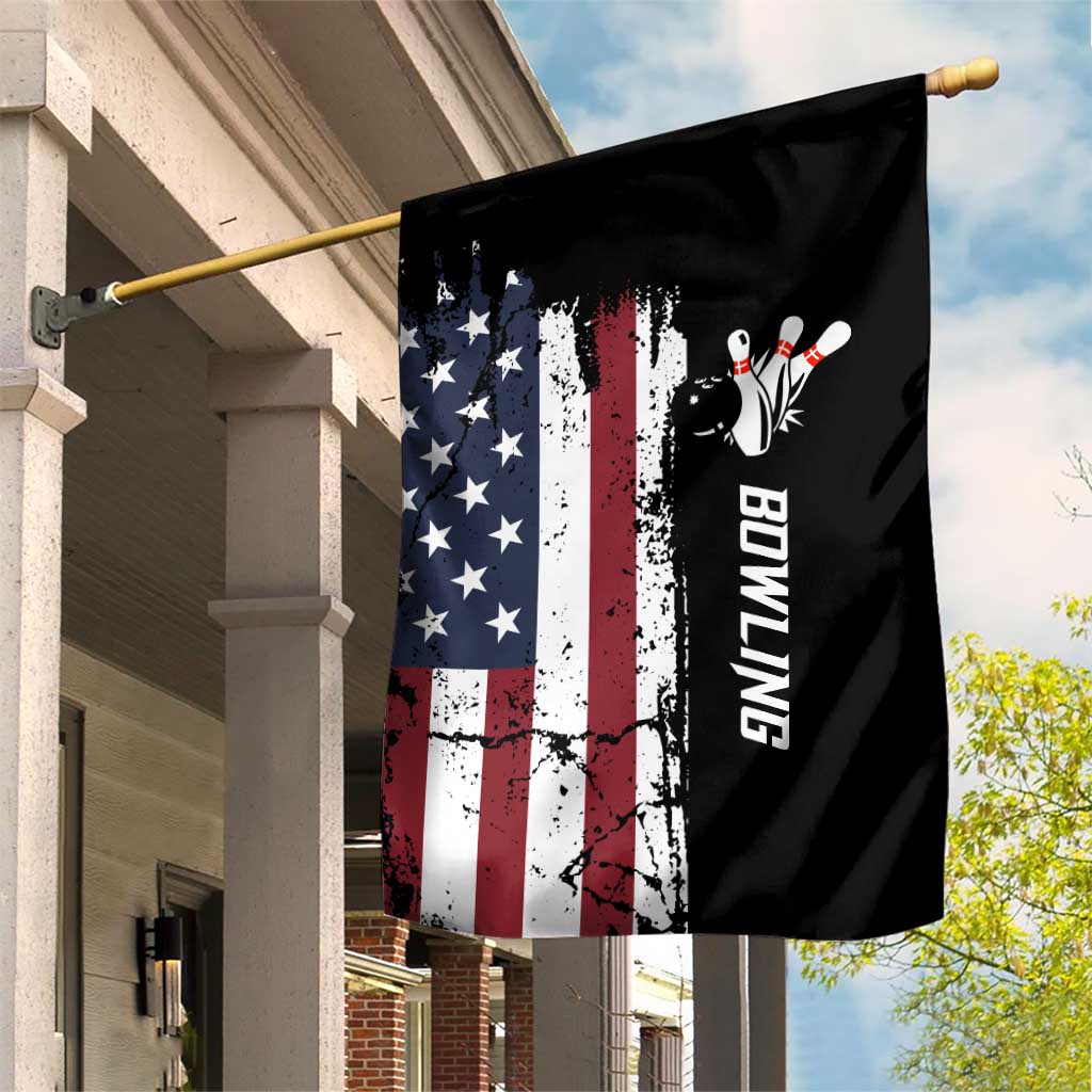 Grunge American Flag Custom Bowling Garden Flag Pins Graphic and Team Text Layout Design - Wonder Print Shop