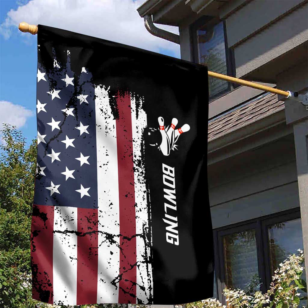 Grunge American Flag Custom Bowling Garden Flag Pins Graphic and Team Text Layout Design - Wonder Print Shop