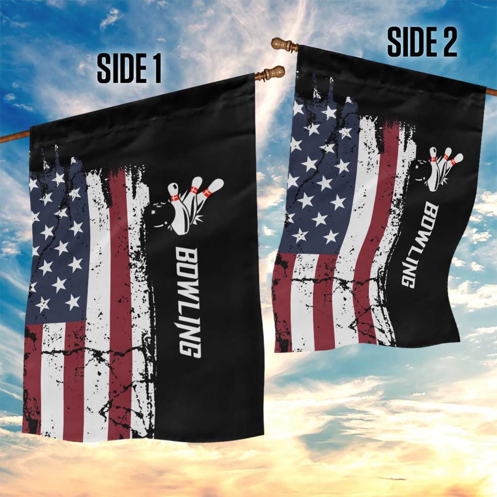 Grunge American Flag Custom Bowling Garden Flag Pins Graphic and Team Text Layout Design - Wonder Print Shop