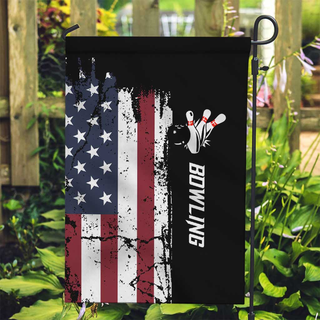 Grunge American Flag Custom Bowling Garden Flag Pins Graphic and Team Text Layout Design - Wonder Print Shop