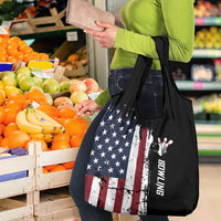 Grunge American Flag Custom Bowling Grocery Bag Pins Graphic and Team Text Layout Design - Wonder Print Shop