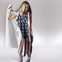 Grunge American Flag Custom Bowling Hooded Blanket Pins Graphic and Team Text Layout Design - Wonder Print Shop