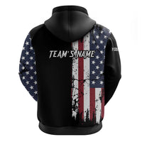 Grunge American Flag Custom Bowling Hoodie Pins Graphic and Team Text Layout Design - Wonder Print Shop