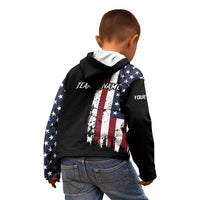 Grunge American Flag Custom Bowling Kid Hoodie Pins Graphic and Team Text Layout Design - Wonder Print Shop