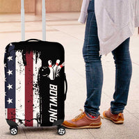 Grunge American Flag Custom Bowling Luggage Cover Pins Graphic and Team Text Layout Design - Wonder Print Shop