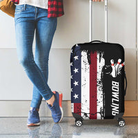 Grunge American Flag Custom Bowling Luggage Cover Pins Graphic and Team Text Layout Design - Wonder Print Shop