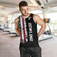 Grunge American Flag Custom Bowling Men Tank Top Pins Graphic and Team Text Layout Design - Wonder Print Shop