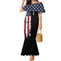 Grunge American Flag Custom Bowling Mermaid Dress Pins Graphic and Team Text Layout Design - Wonder Print Shop