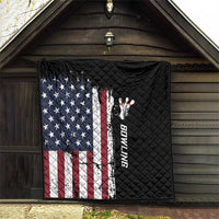 Grunge American Flag Custom Bowling Quilt Pins Graphic and Team Text Layout Design - Wonder Print Shop