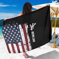 Grunge American Flag Custom Bowling Sarong Pins Graphic and Team Text Layout Design - Wonder Print Shop
