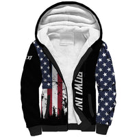 Grunge American Flag Custom Bowling Sherpa Hoodie Pins Graphic and Team Text Layout Design - Wonder Print Shop