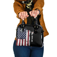 Grunge American Flag Custom Bowling Shoulder Handbag Pins Graphic and Team Text Layout Design - Wonder Print Shop