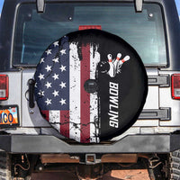 Grunge American Flag Custom Bowling Spare Tire Cover Pins Graphic and Team Text Layout Design - Wonder Print Shop