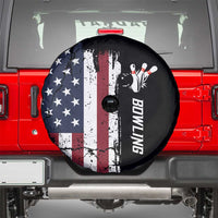 Grunge American Flag Custom Bowling Spare Tire Cover Pins Graphic and Team Text Layout Design - Wonder Print Shop