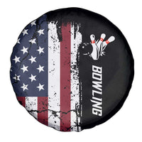 Grunge American Flag Custom Bowling Spare Tire Cover Pins Graphic and Team Text Layout Design - Wonder Print Shop