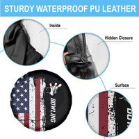 Grunge American Flag Custom Bowling Spare Tire Cover Pins Graphic and Team Text Layout Design - Wonder Print Shop