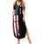 Grunge American Flag Custom Bowling Summer Maxi Dress Pins Graphic and Team Text Layout Design - Wonder Print Shop
