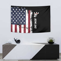Grunge American Flag Custom Bowling Tapestry Pins Graphic and Team Text Layout Design - Wonder Print Shop