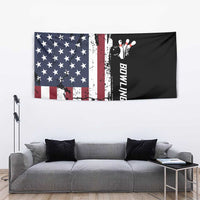 Grunge American Flag Custom Bowling Tapestry Pins Graphic and Team Text Layout Design - Wonder Print Shop