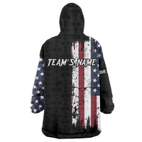 Grunge American Flag Custom Bowling Wearable Blanket Hoodie Pins Graphic and Team Text Layout Design - Wonder Print Shop