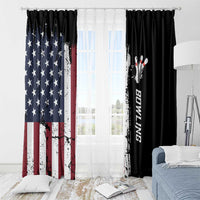 Grunge American Flag Custom Bowling Window Curtain Pins Graphic and Team Text Layout Design - Wonder Print Shop