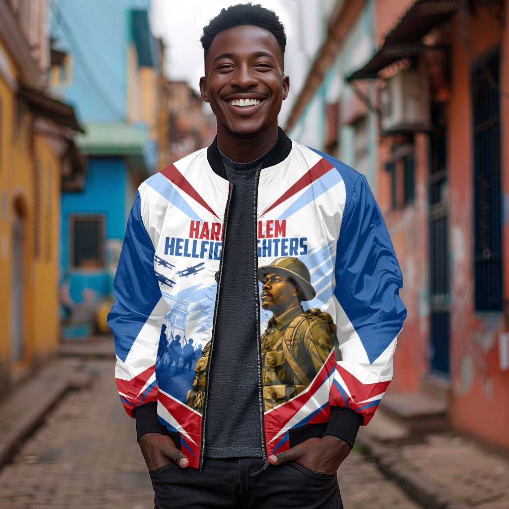 Personalized Harlem Hellfighters Bomber Jacket Vintage WWI Military History Patriotic Art
