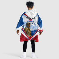 Personalized Harlem Hellfighters Kid Wearable Blanket Hoodie Vintage WWI Military History Patriotic Art