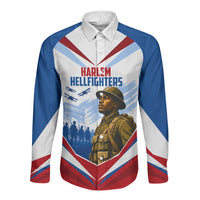 Personalized Harlem Hellfighters Long Sleeve Button Shirt Vintage WWI Military History Patriotic Art