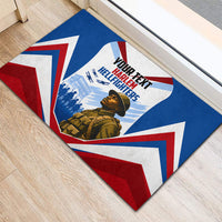 Personalized Harlem Hellfighters Rubber Doormat Vintage WWI Military History Patriotic Art