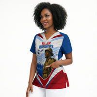 Personalized Harlem Hellfighters Scrub Top Vintage WWI Military History Patriotic Art