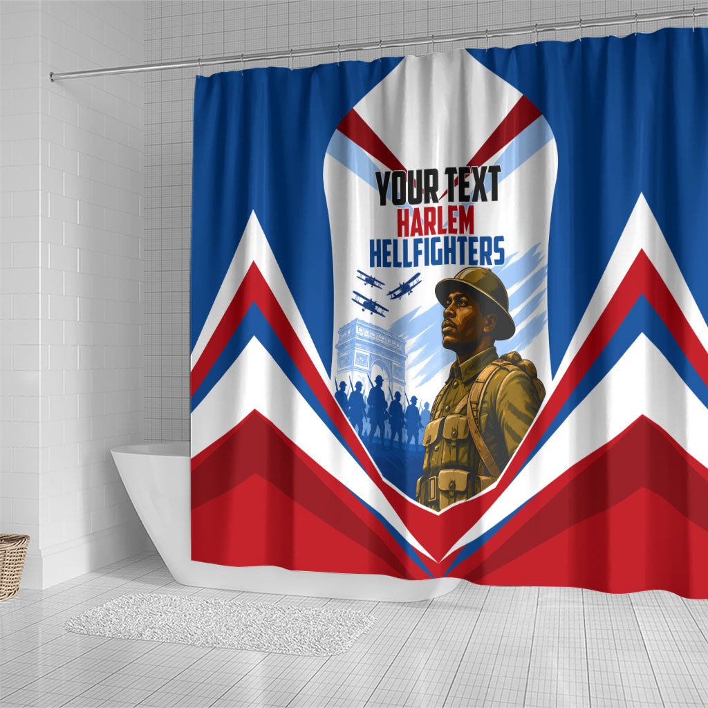 Personalized Harlem Hellfighters Shower Curtain Vintage WWI Military History Patriotic Art