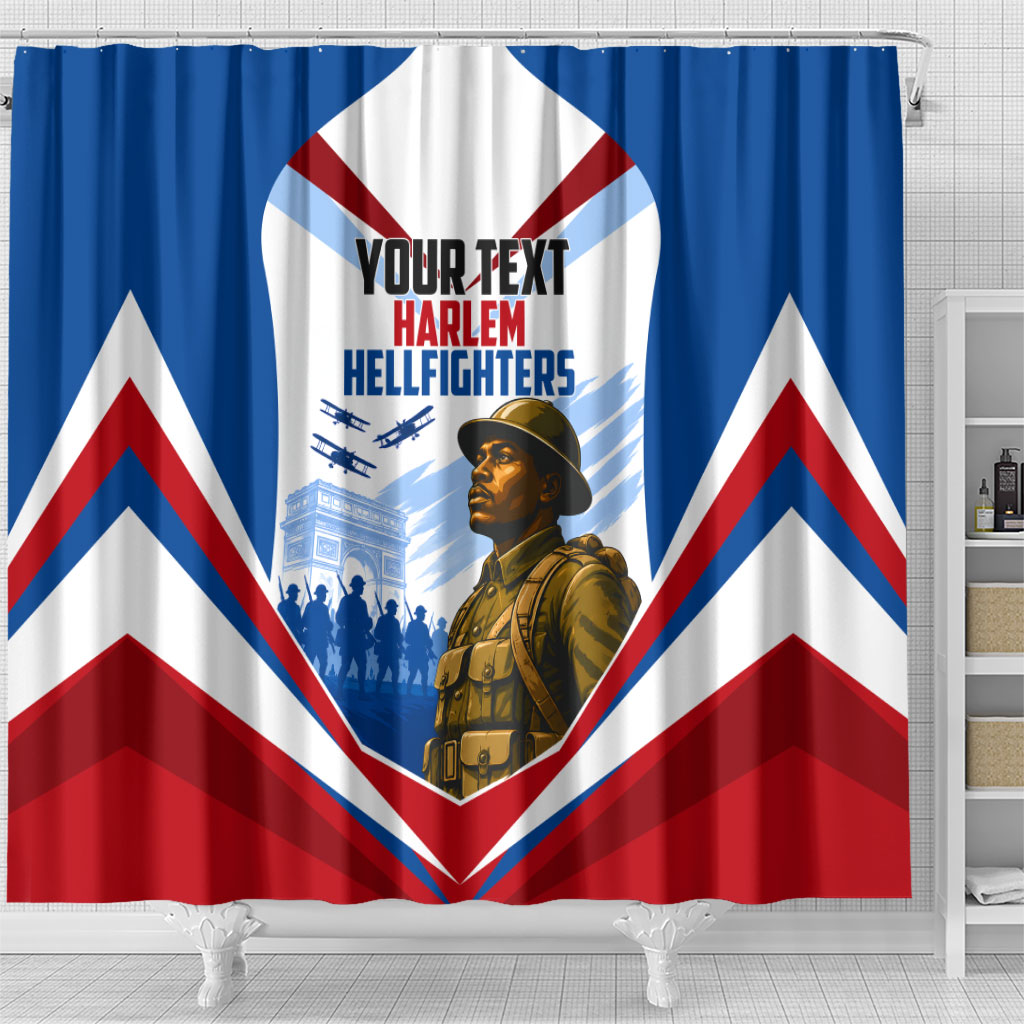 Personalized Harlem Hellfighters Shower Curtain Vintage WWI Military History Patriotic Art