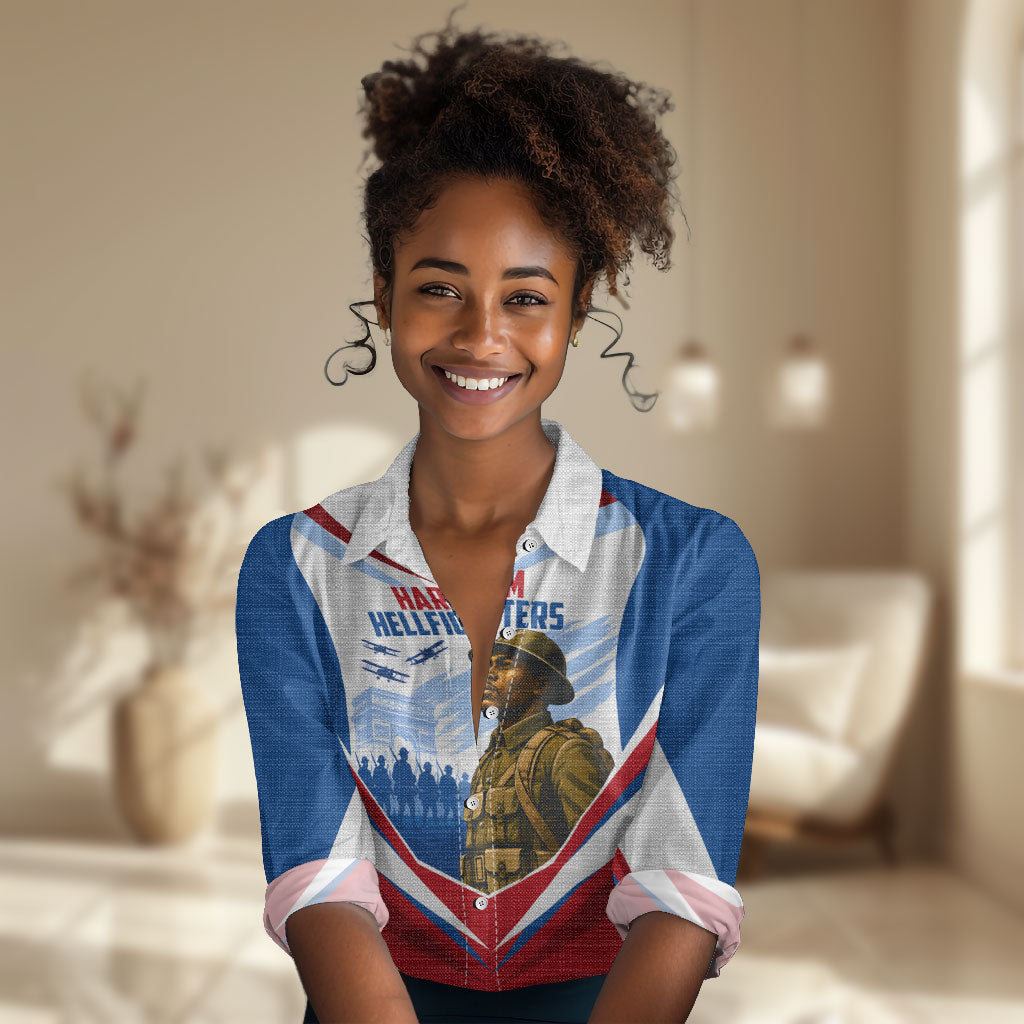 Personalized Harlem Hellfighters Women Casual Shirt Vintage WWI Military History Patriotic Art