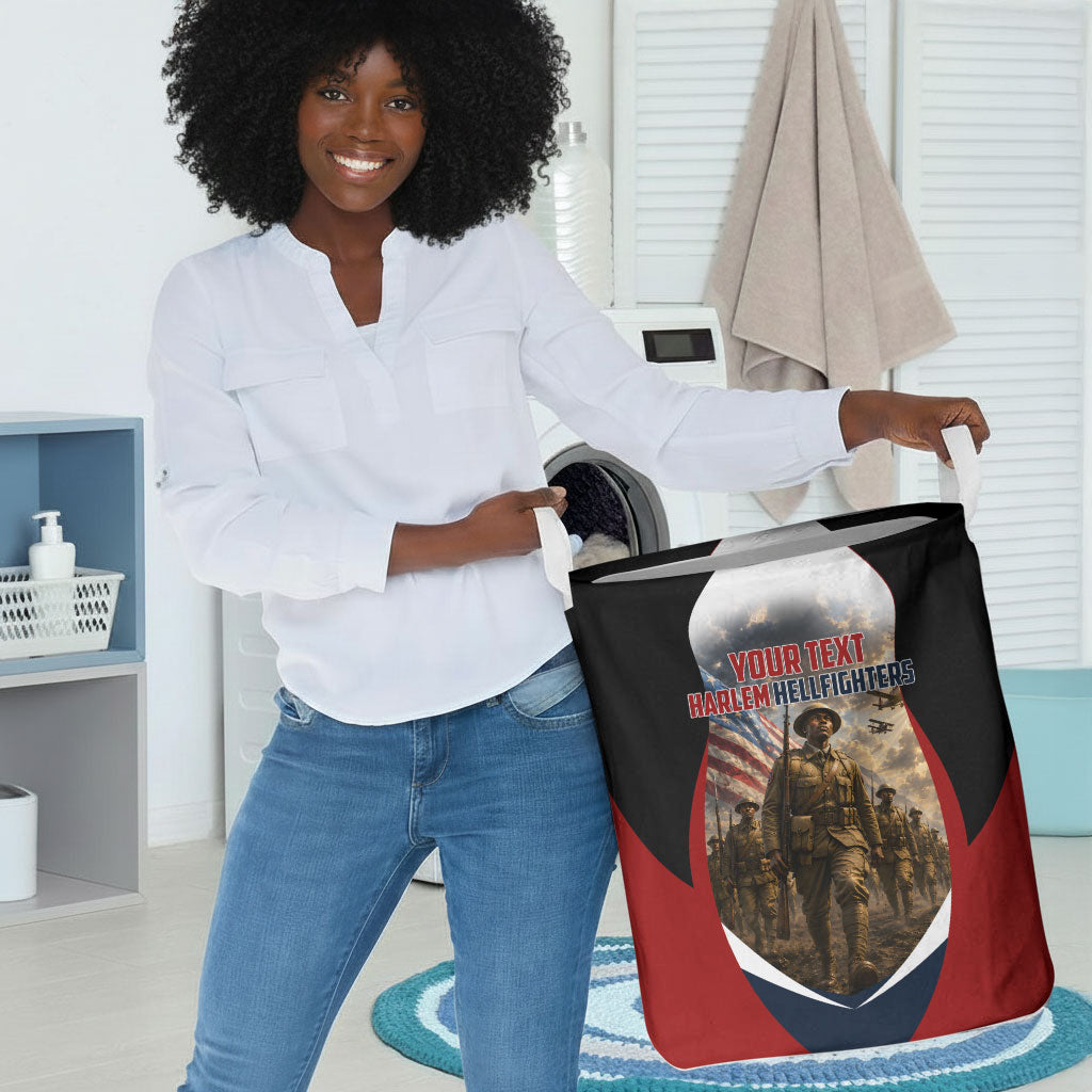 Personalized Harlem Hellfighters Laundry Basket WWI African American Soldiers Patriotic Vintage Art