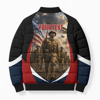 Personalized Harlem Hellfighters Bomber Puffer Jacket WWI African American Soldiers Patriotic Vintage Art