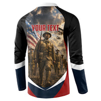 Personalized Harlem Hellfighters Button Sweatshirt WWI African American Soldiers Patriotic Vintage Art