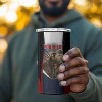 Personalized Harlem Hellfighters 4 in 1 Can Cooler Tumbler WWI African American Soldiers Patriotic Vintage Art